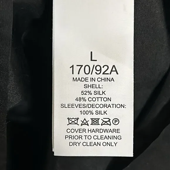 Kate Spade Ruffle Tuxedo Top – Black – Silk Blend – Size L – EUC - Picture 10 of 10